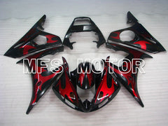 Yamaha YZF-R6 2003-2004 Injection ABS Fairing - Flame - Red wine color Black - MFS3607