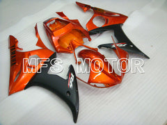 Carénage ABS injecté Yamaha YZF-R6 2005 - Style usine - Noir mat orange - MFS3633