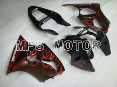 Kawasaki NINJA ZX6R 2000-2002 Injection ABS verkleidung - Flamme - Schwarz Orange - MFS3639