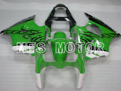 Carénage ABS injecté Kawasaki NINJA ZX6R 2000-2002 - Flamme - Noir Vert - MFS3660