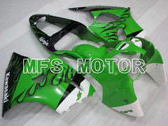 Carénage ABS injecté Kawasaki NINJA ZX6R 2000-2002 - Flamme - Noir Vert - MFS3660