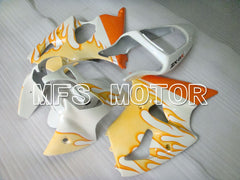 Kawasaki NINJA ZX6R 2000-2002 Injection ABS Fairing - Flame - White Orange - MFS3675