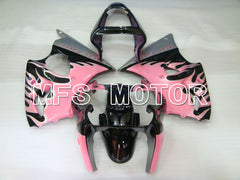 Kawasaki NINJA ZX6R 2000-2002 Injection ABS verkleidung - Flamme - Schwarz Rosa - MFS3680