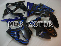 Kawasaki NINJA ZX6R 2000-2002 Injection ABS verkleidung - Flamme - Schwarz Blau - MFS3682