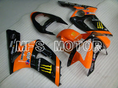 Carénage ABS injecté Kawasaki NINJA ZX6R 2003-2004 - Monster - Noir Orange - MFS3716
