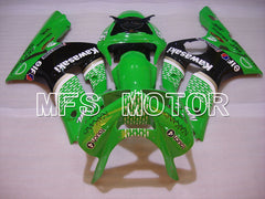 Carénage ABS injecté Kawasaki NINJA ZX6R 2003-2004 - Style usine - Noir Vert - MFS3739