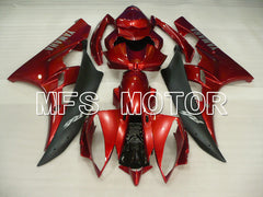 Yamaha YZF-R6 2006-2007 Injection ABS Fairing - Factory Style - Red wine color Black Matte - MFS3759