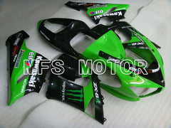 Carénage ABS injecté Kawasaki NINJA ZX6R 2005-2006 - Monster - Noir Vert - MFS3777