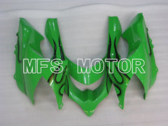 Carénage ABS injecté Kawasaki NINJA ZX10R 2004-2005 - Flamme - Noir Vert - MFS3954