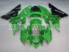 Carénage ABS injecté Kawasaki NINJA ZX10R 2004-2005 - Flamme - Noir Vert - MFS3954
