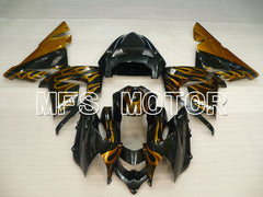 Carénage ABS injecté Kawasaki NINJA ZX10R 2004-2005 - Flamme - Noir Or - MFS3957