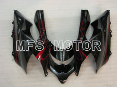 Carénage ABS injecté Kawasaki NINJA ZX10R 2004-2005 - Flamme - Noir Rouge - MFS3961