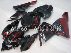 Carénage ABS injecté Kawasaki NINJA ZX10R 2004-2005 - Flamme - Noir Rouge - MFS3961
