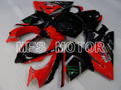 Carénage ABS injecté Kawasaki NINJA ZX10R 2004-2005 - Monster - Noir Rouge - MFS3982