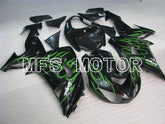 Kawasaki NINJA ZX10R 2006-2007 Injection ABS verkleidung - Flamme - Schwarz Grün - MFS4002