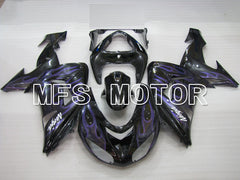 Kawasaki NINJA ZX10R 2006-2007 Injection ABS verkleidung - Flamme - Schwarz Lila - MFS4027