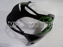 Kawasaki NINJA ZX12R 2000-2001 Injection ABS Fairing - Flame - Black Green - MFS4101