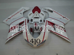 Ducati 848 / 1098 / 1198 2007-2011 Injection ABS Fairing - Factory Style - Red wine color White - MFS4148