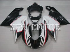 Ducati 848 / 1098 / 1198 2007-2011 Injection ABS Fairing - Factory Style - Black White - MFS4182