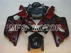 Carénage ABS injecté Suzuki GSXR1000 2000-2002 - Flamme - Noir Rouge - MFS4246