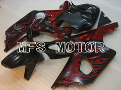 Carénage ABS injecté Suzuki GSXR1000 2000-2002 - Flamme - Noir Rouge - MFS4246