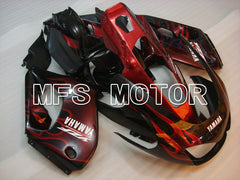 Yamaha YZF1000R 1997-2007 ABS Fairing - Flame- Black Red - MFS4397