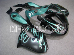 Carénage ABS Yamaha YZF1000R 1997-2007 - Flamme - Noir Cyan - MFS4423