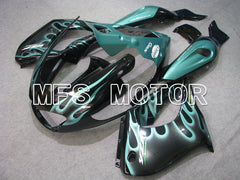 Carénage ABS Yamaha YZF1000R 1997-2007 - Flamme - Noir Cyan - MFS4423