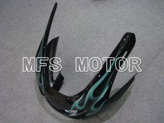Carénage ABS Yamaha YZF1000R 1997-2007 - Flamme - Noir Cyan - MFS4423