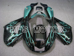 Carénage ABS Yamaha YZF1000R 1997-2007 - Flamme - Noir Cyan - MFS4423