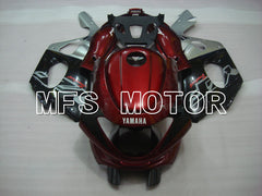 Yamaha YZF-600R 1997-2007 Injection ABS Verkleidung - Factory Style - Rotweinfarbe Schwarz Silber - MFS4445