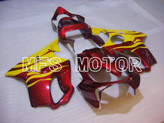 Carénage ABS injecté Honda CBR600 F4i 2001-2003 - Flamme - Couleur vin rouge Jaune - MFS4667