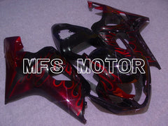 Suzuki GSXR600 GSXR750 2004-2005 Injection ABS verkleidung - Flamme - Schwarz Rot - MFS4716