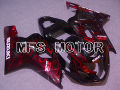 Carénage ABS injecté Suzuki GSXR600 GSXR750 2004-2005 - Flamme - Noir Rouge - MFS4730