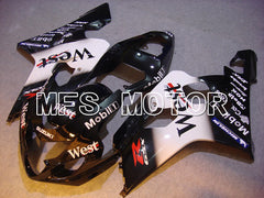 Suzuki GSXR600 GSXR750 2004-2005 Injection ABS Fairing - West - Black White - MFS4853