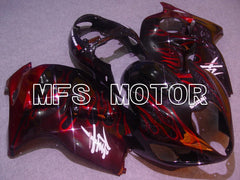 Carénage ABS injecté Suzuki GSXR1300 Hayabusa 1999-2007 - Flamme - Noir Rouge - MFS5333