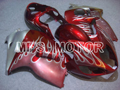 Suzuki GSXR1300 Hayabusa 1999-2007 Injection ABS Fairing - Flame - Silver Red - MFS5338