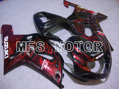 Suzuki GSXR1000 2000-2002 Injection ABS Fairing - Flame - Black Red - MFS5409
