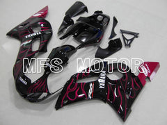 Yamaha YZF-R6 1998-2002 Injection ABS verkleidung - Flamme - Schwarz Rosa - MFS5462