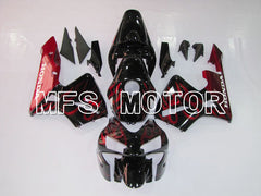 Honda CBR600RR 2003-2004 ABS-Spritzgussverkleidung - Flamme - Rotweinfarbe Schwarz - MFS5525