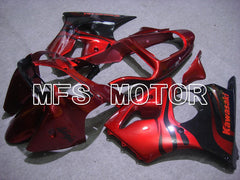 Kawasaki NINJA ZX6R 2000-2002 Injection ABS verkleidung - Flamme - Schwarz Rot - MFS5557