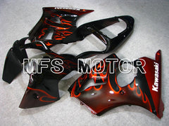 Kawasaki NINJA ZX6R 2000-2002 Injection ABS verkleidung - Flamme - Schwarz Rot - MFS5558