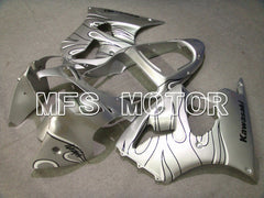 Kawasaki NINJA ZX6R 2000-2002 Injection ABS verkleidung - Flamme - Schwarz Silber - MFS5563