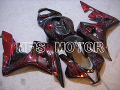 Honda CBR600RR 2007-2008 Injection ABS Fairing - Flame - Black Red - MFS5625