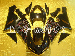 Kawasaki NINJA ZX6R 2005-2006 Injection ABS Fairing - Flame - Black Red - MFS5689