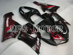 Kawasaki NINJA ZX6R 2005-2006 Injection ABS Fairing - Flame - Black Red - MFS5694