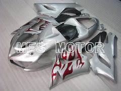 Kawasaki NINJA ZX6R 2005-2006 Injection ABS Fairing - Flame - Silver Red - MFS5695