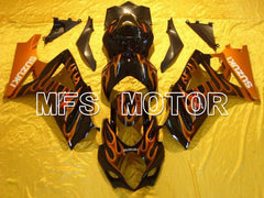 Suzuki GSXR1000 2007-2008 Injection ABS verkleidung - Flamme - Schwarz Orange - MFS5697