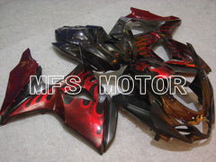 Suzuki GSXR1000 2009-2016 Injection ABS verkleidung - Flamme - Schwarz Rot - MFS5729