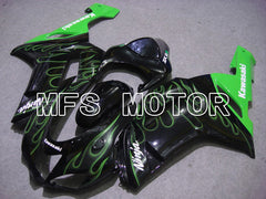 Kawasaki NINJA ZX6R 2007-2008 Injection ABS Fairing - Flame - Black Green - MFS5746